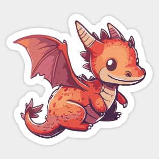 Red kawaii dragon Sticker
